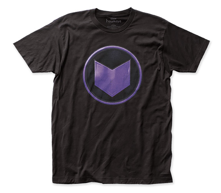 Hawkeye Symbol Fitted Black T-Shirt Large