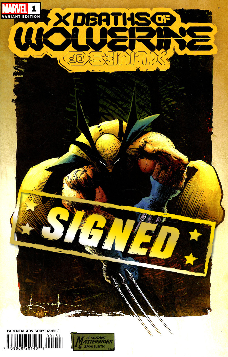 X Deaths Of Wolverine #1 Cover P Incentive Sam Kieth Hidden Gem Variant Cover Signed By Benjamin Percy