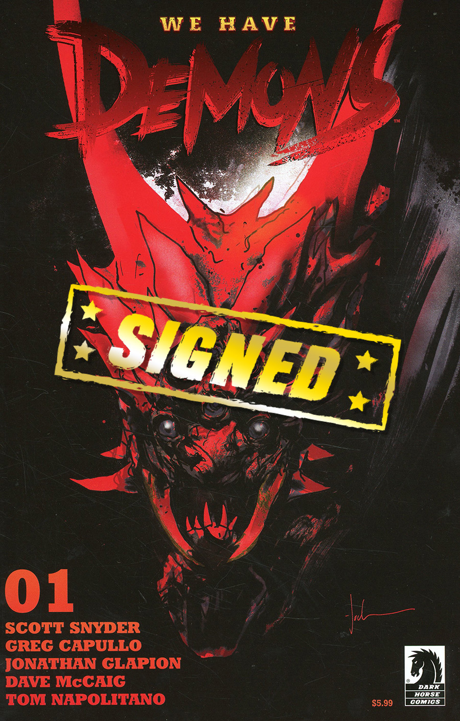 We Have Demons #1 Cover G Variant Jock Cover Signed By Scott Snyder