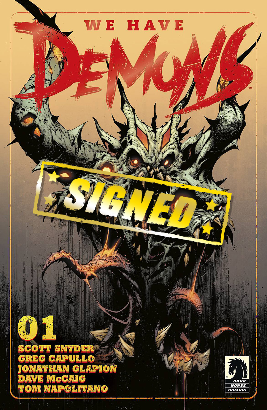 We Have Demons #1 Cover H Variant Greg Capullo Red Foil Logo Cover Signed By Scott Snyder