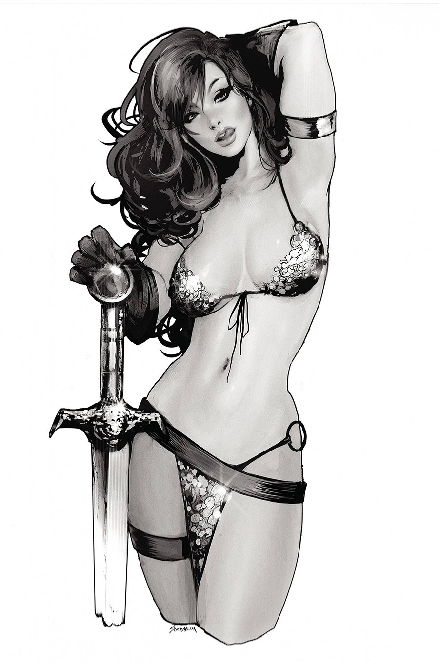 Red Sonja Valentines Day Special (2022) #1 (One Shot) Cover H Incentive Sozomaika Line Art Virgin Cover