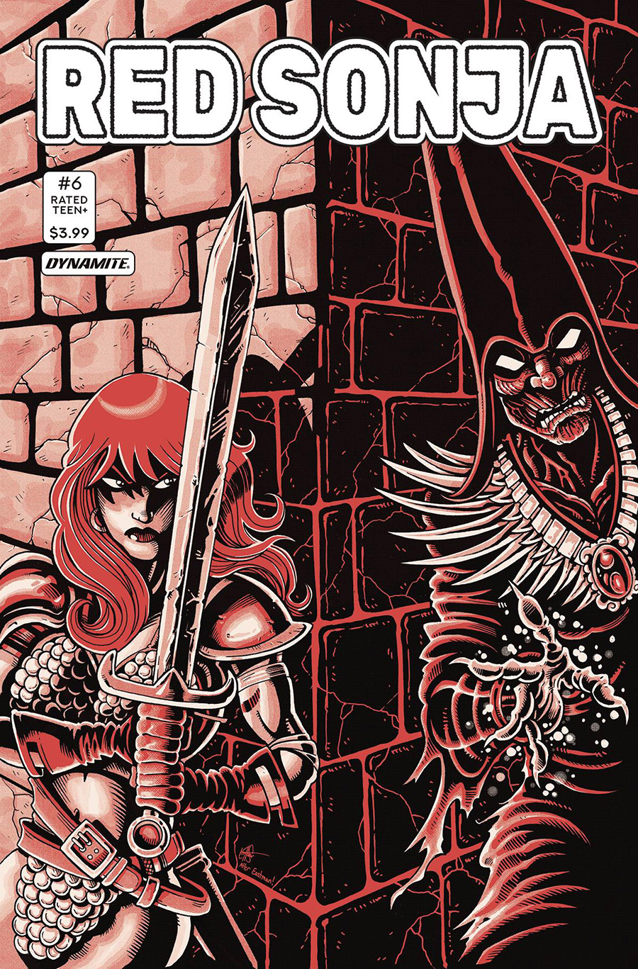 Red Sonja Vol 9 #6 Cover L Variant Ken Ken Haeser TMNT Homage Cover