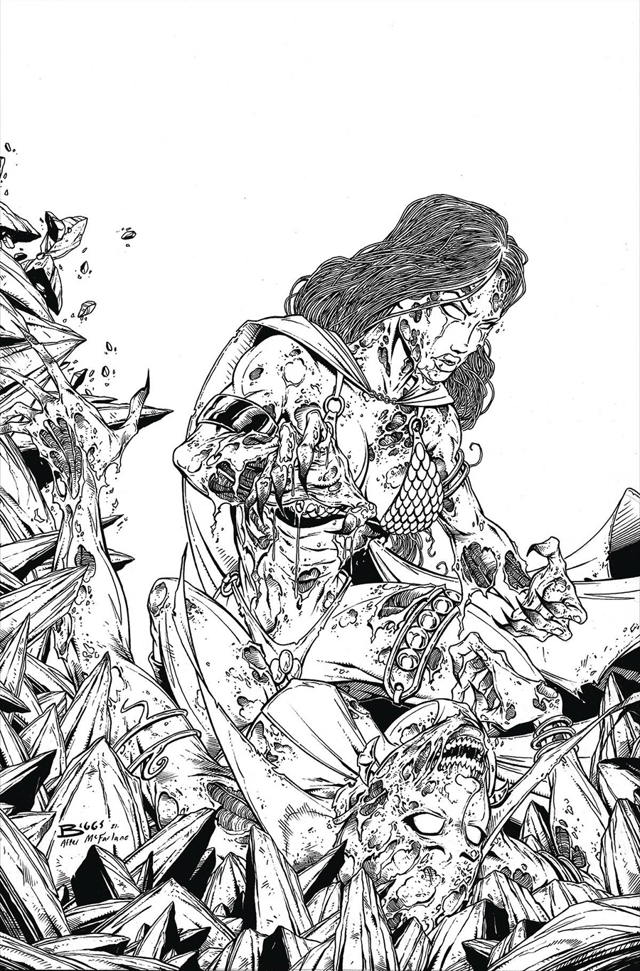 DieNamite Never Dies #1 Cover X Incentive Jamie Biggs Todd McFarlane Homage Black & White Virgin Cover