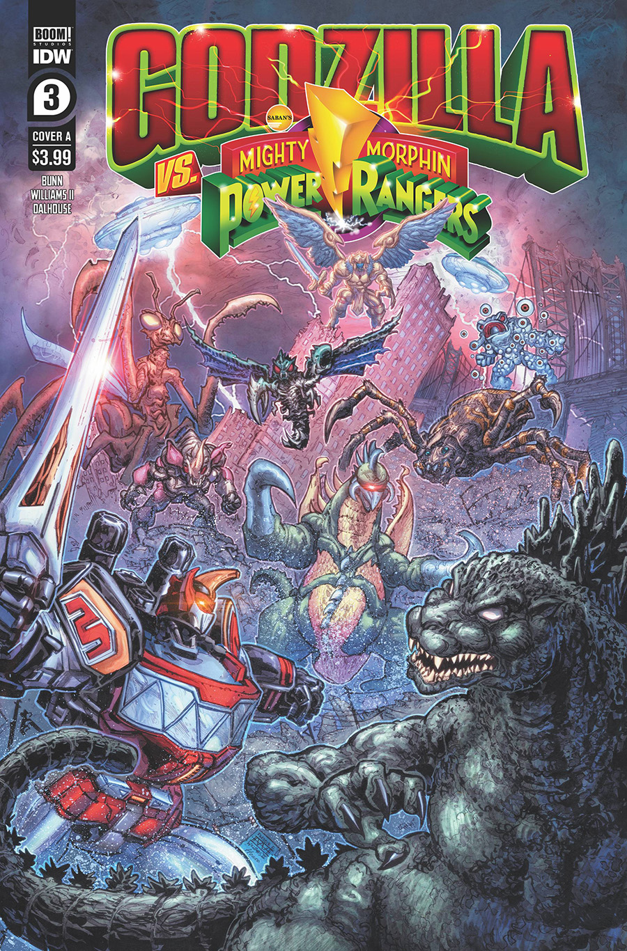 Godzilla vs Mighty Morphin Power Rangers #3 Cover A Regular Freddie E Williams II Cover