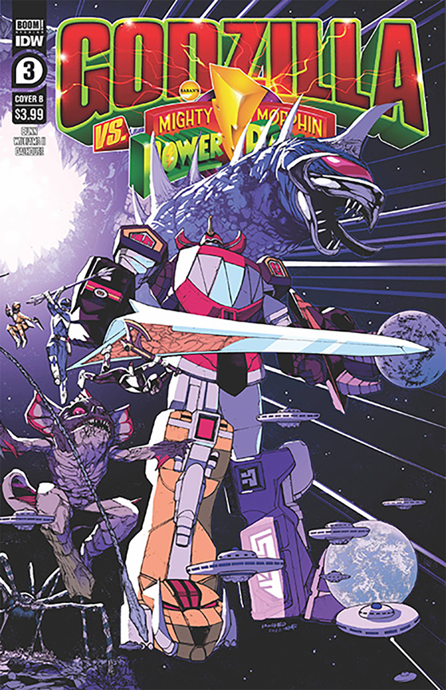 Godzilla vs Mighty Morphin Power Rangers #3 Cover B Variant Alex Sanchez Cover