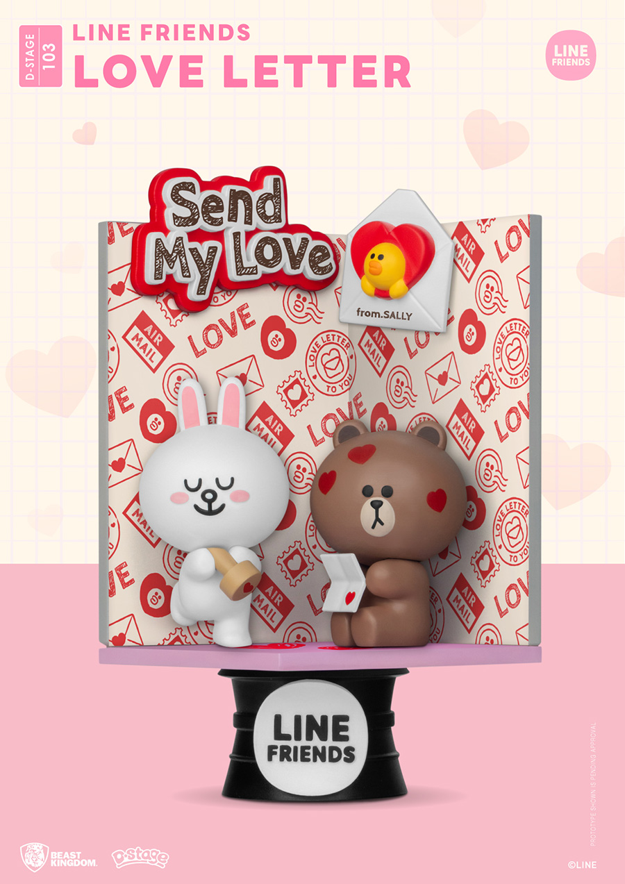 Line Friends DS-103 Love Letter Diorama Stage 6-Inch Statue