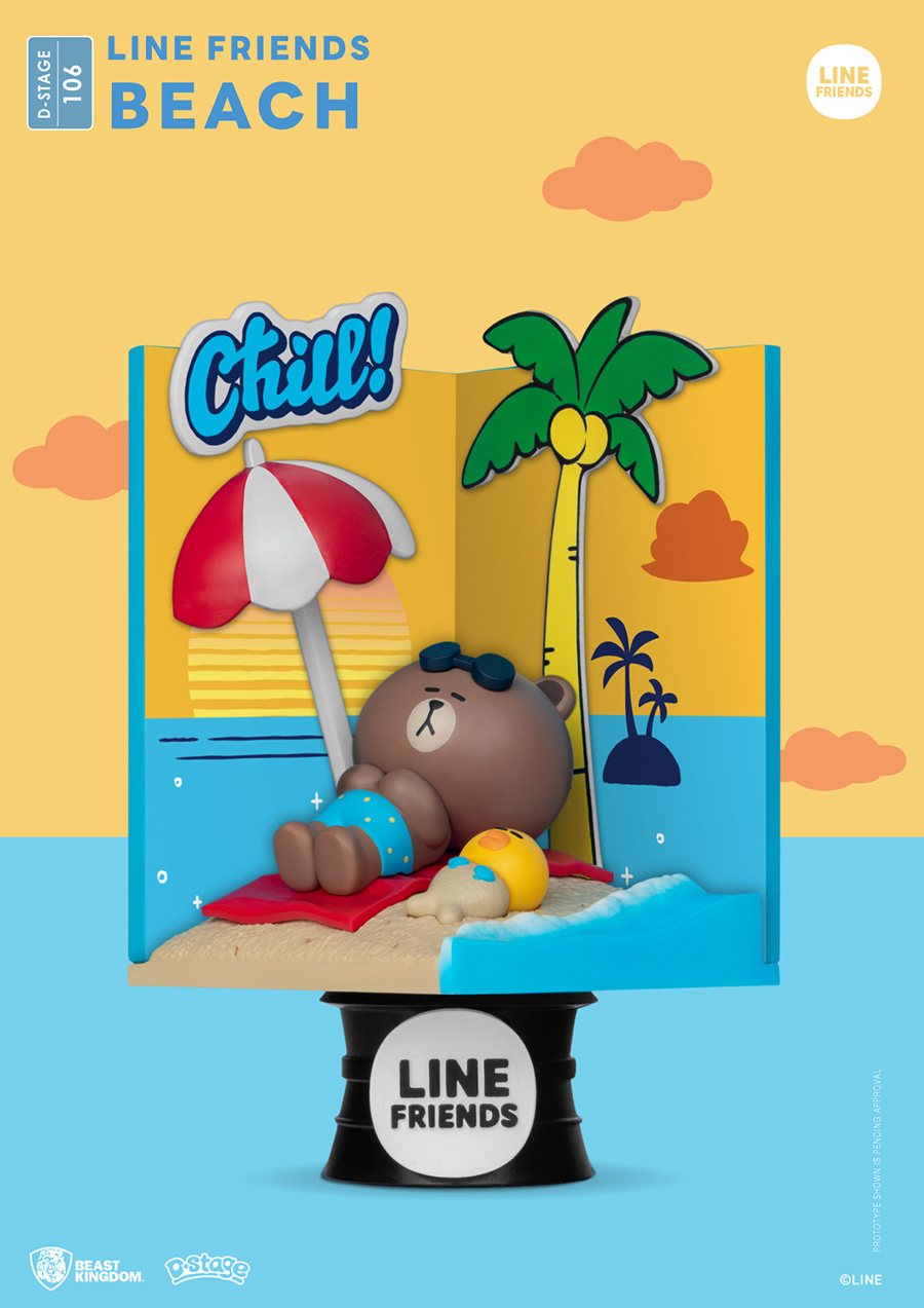 Line Friends DS-106 Beach Diorama Stage 6-Inch Statue