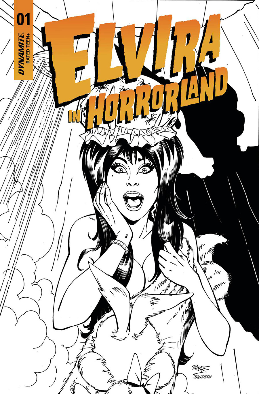 Elvira In Horrorland #1 Cover G Incentive John Royle Black & White Cover