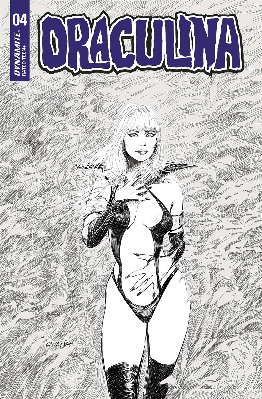 Draculina #4 Cover F Incentive Rafael Kayanan Black & White Cover