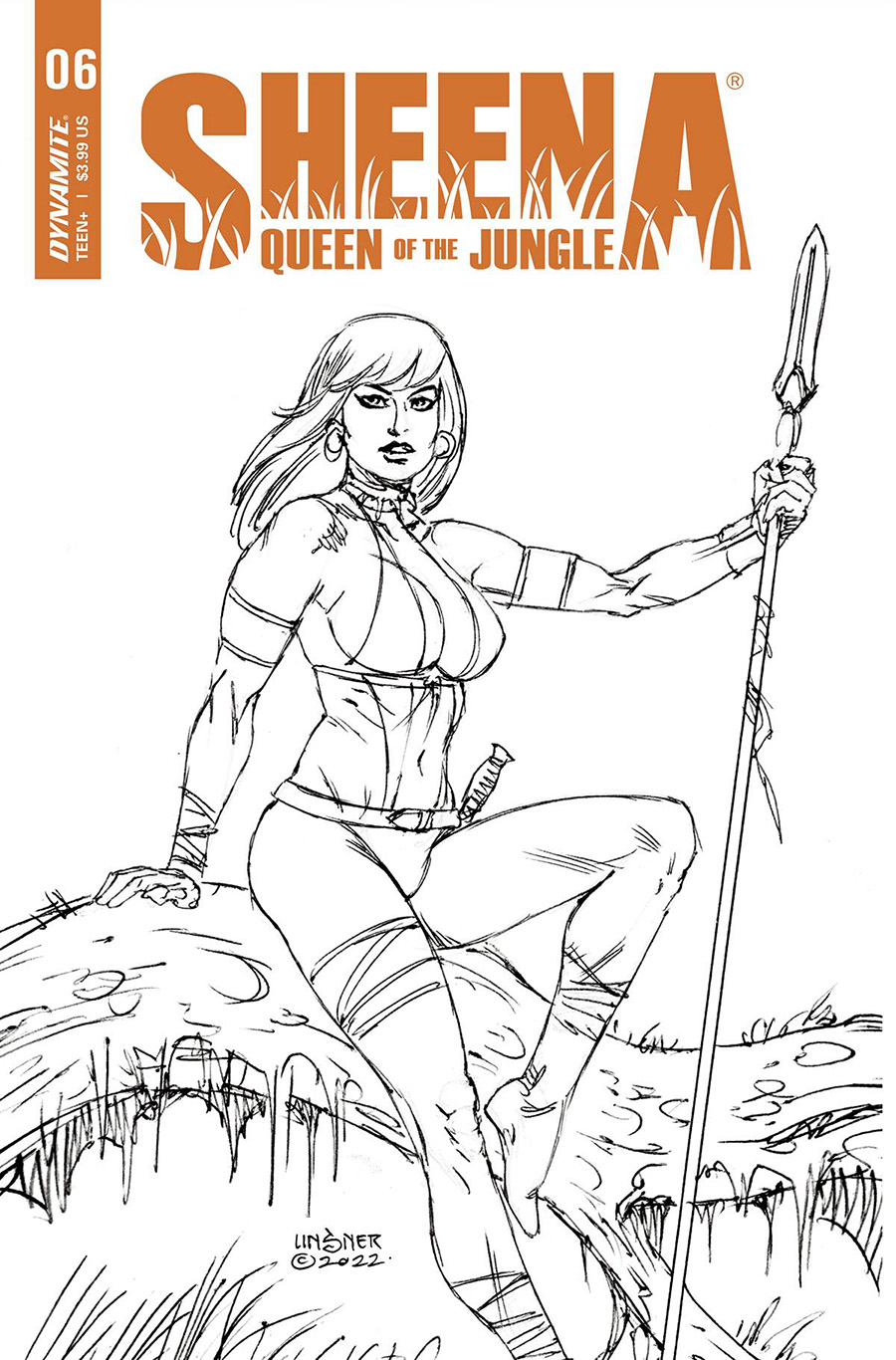 Sheena Queen Of The Jungle #6 Cover F Incentive Joseph Michael Linsner Line Art Cover