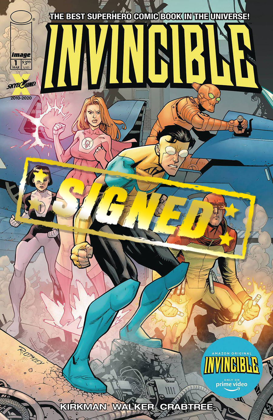 Invincible #1 Cover F Amazon Prime Video Edition DF Signed By Ryan Ottley