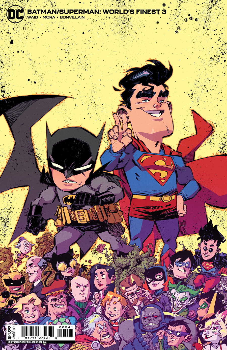 Batman Superman Worlds Finest #3 Cover D Incentive Jorge Corona Chibi Card Stock Variant Cover