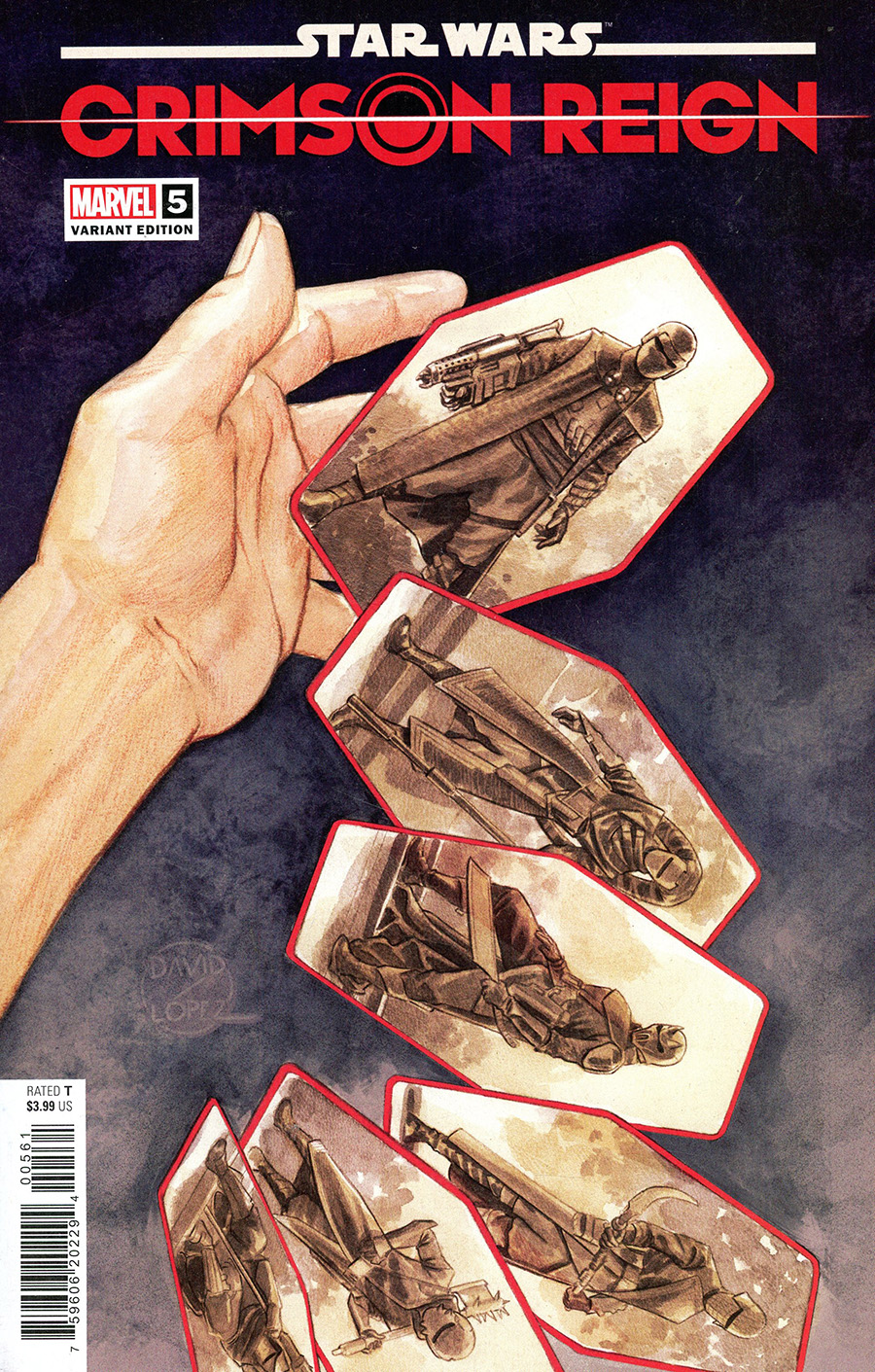 Star Wars Crimson Reign #5 Cover G Incentive David Lopez Sabacc Card Variant Cover