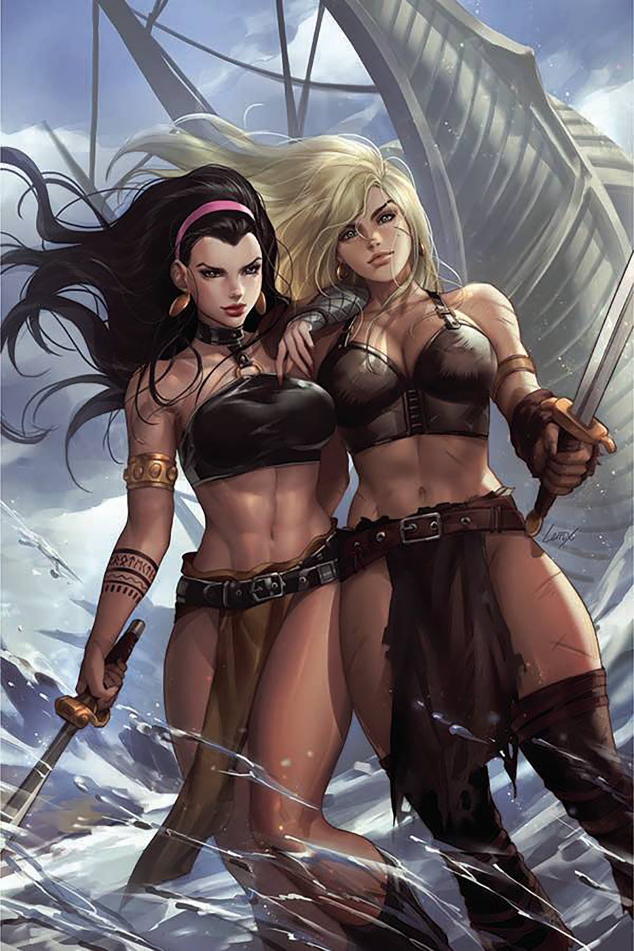 Belit & Valeria Swords vs Sorcery #1 Cover H Incentive Lesley Leirix Li Virgin Cover