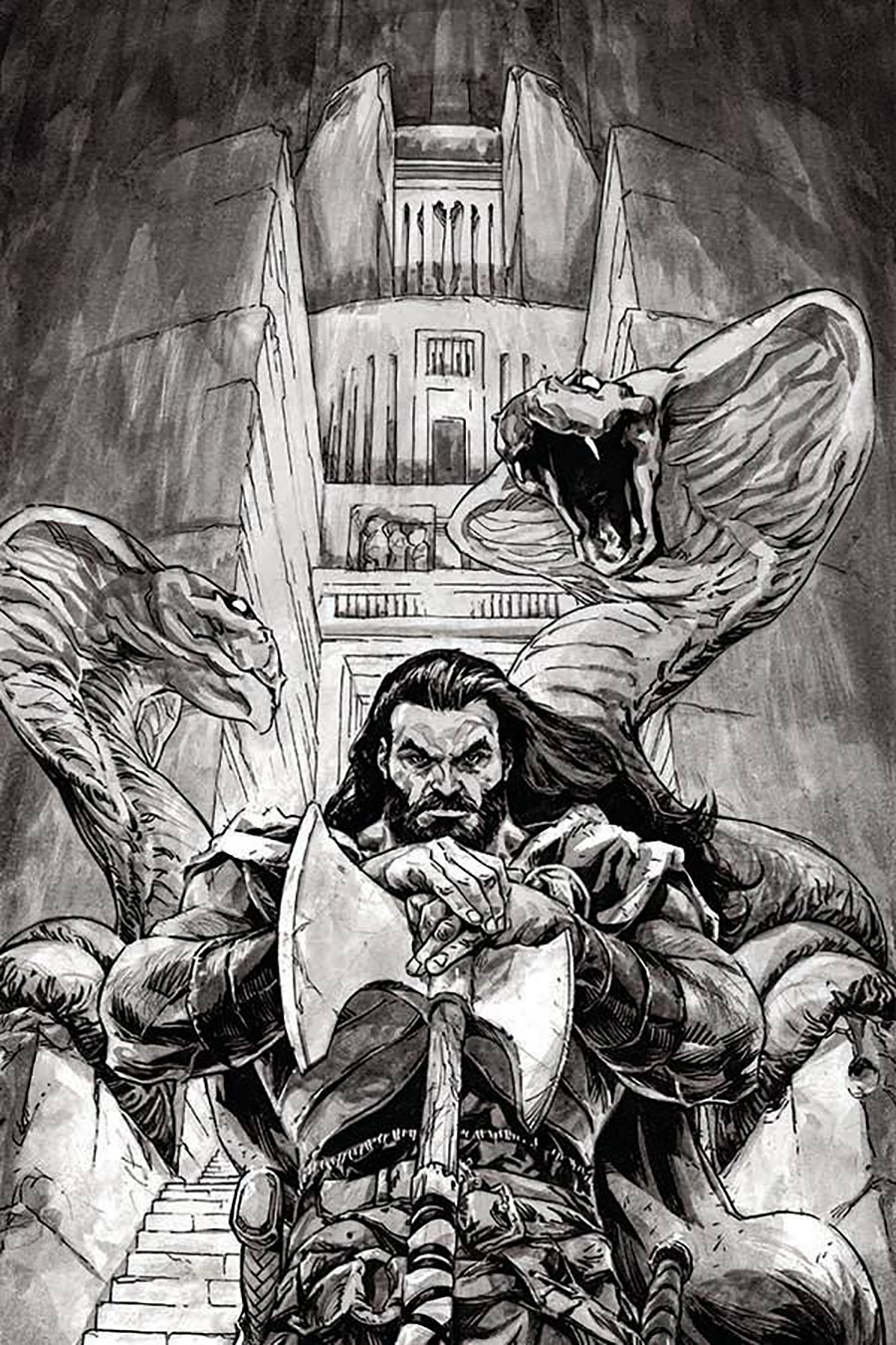 Cimmerian Hour Of The Dragon #3 Cover G Incentive Kalman Andrasofszky Black & White Cover