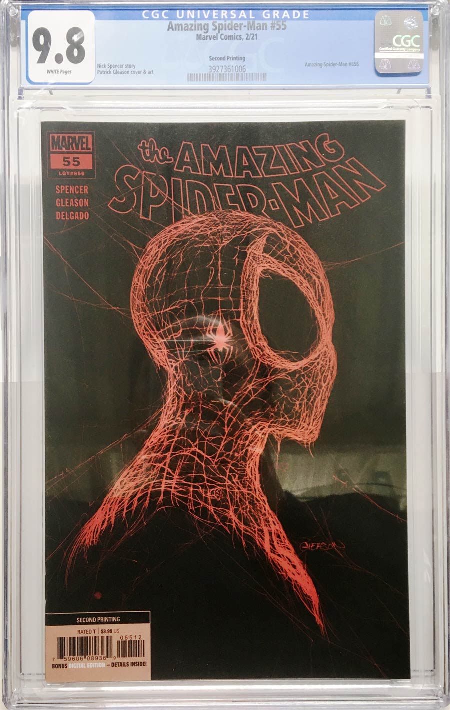 Amazing Spider-Man Vol 5 #55 Cover H 2nd Ptg Patrick Gleason Webhead Red On Black Variant Cover CGC 9.8