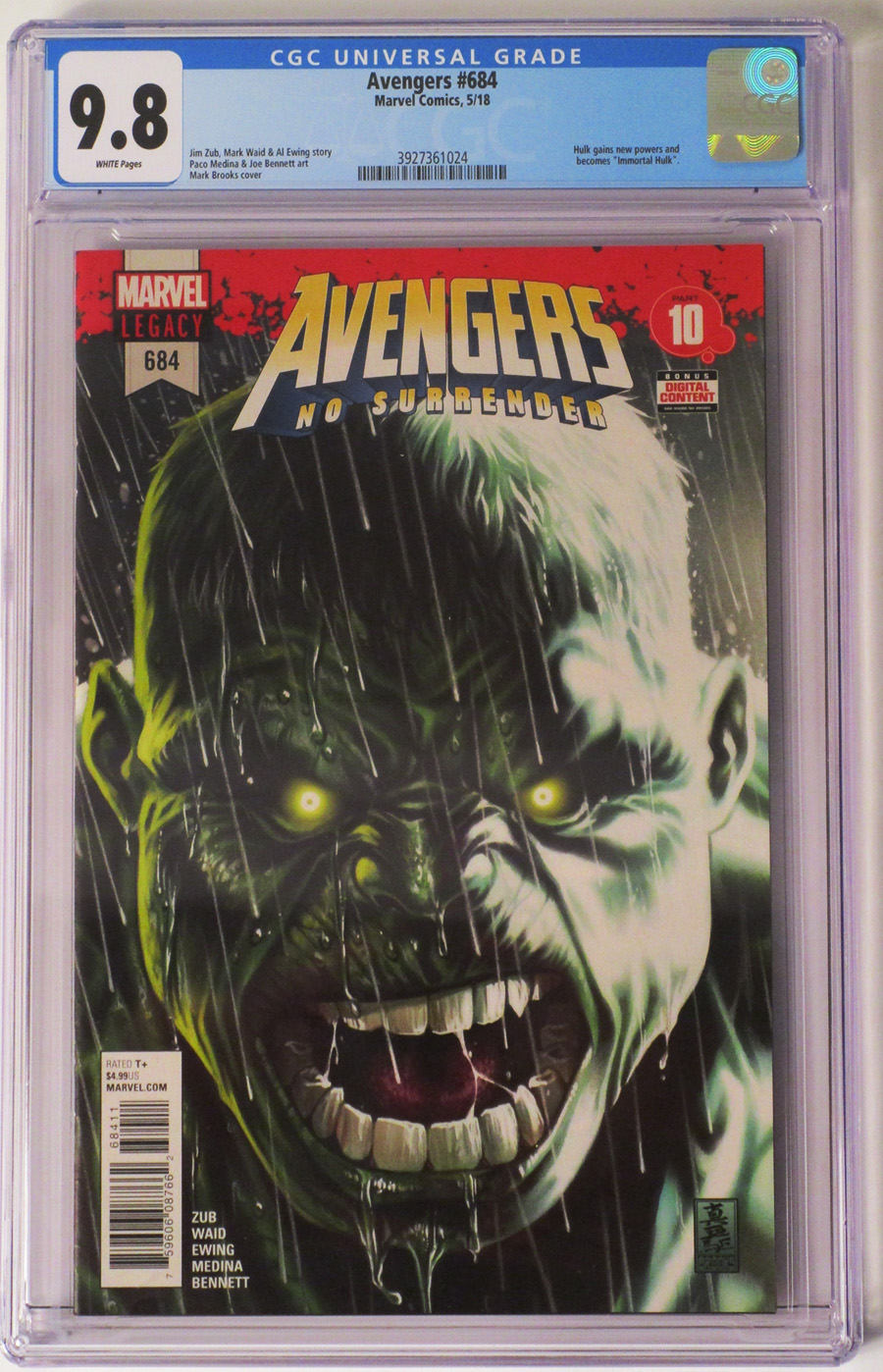 Avengers Vol 6 #684 Cover D Regular Mark Brooks Cover (No Surrender Part 10)(Marvel Legacy Tie-In) CGC 9.8
