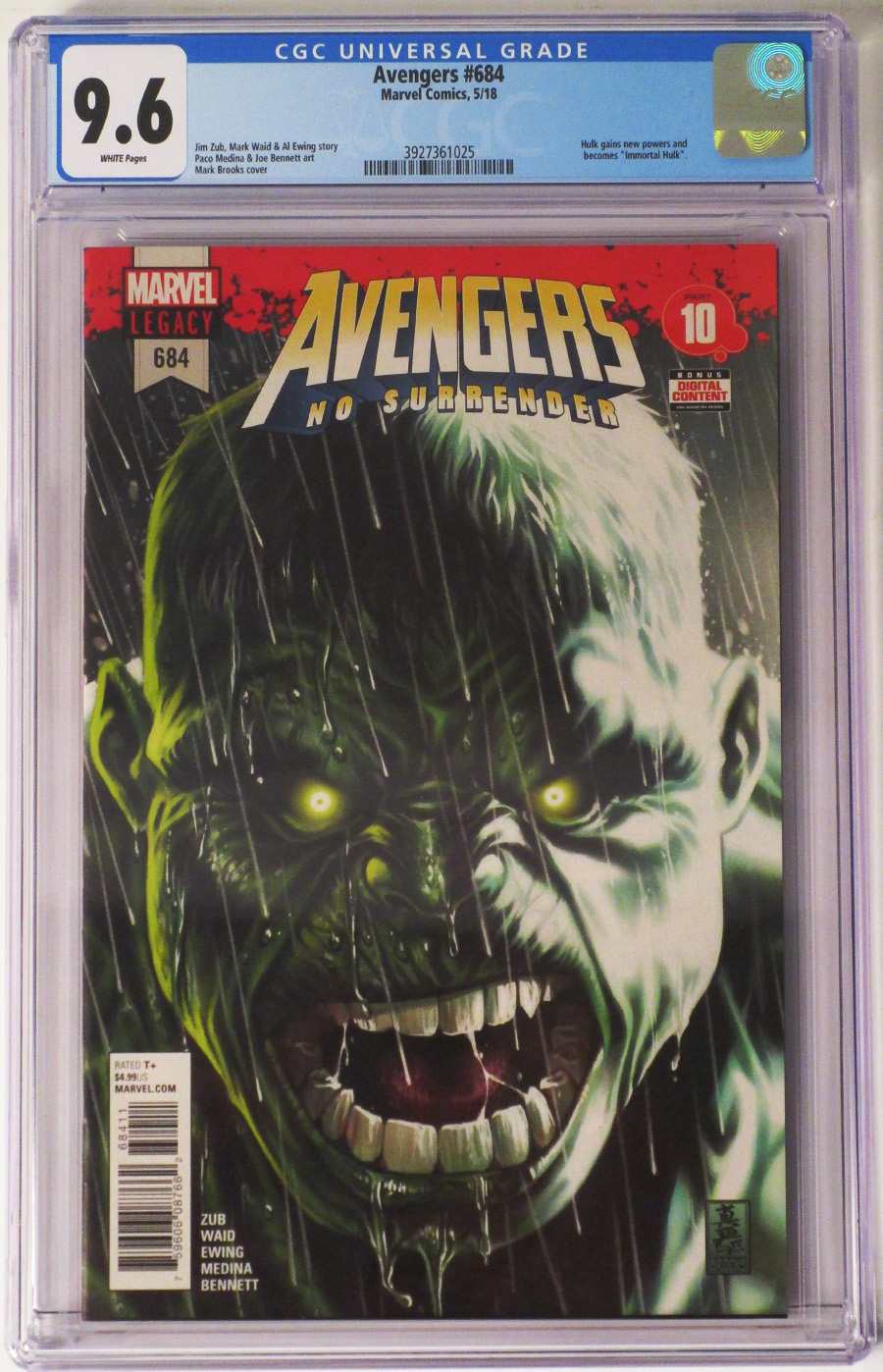 Avengers Vol 6 #684 Cover E Regular Mark Brooks Cover (No Surrender Part 10)(Marvel Legacy Tie-In) CGC 9.6