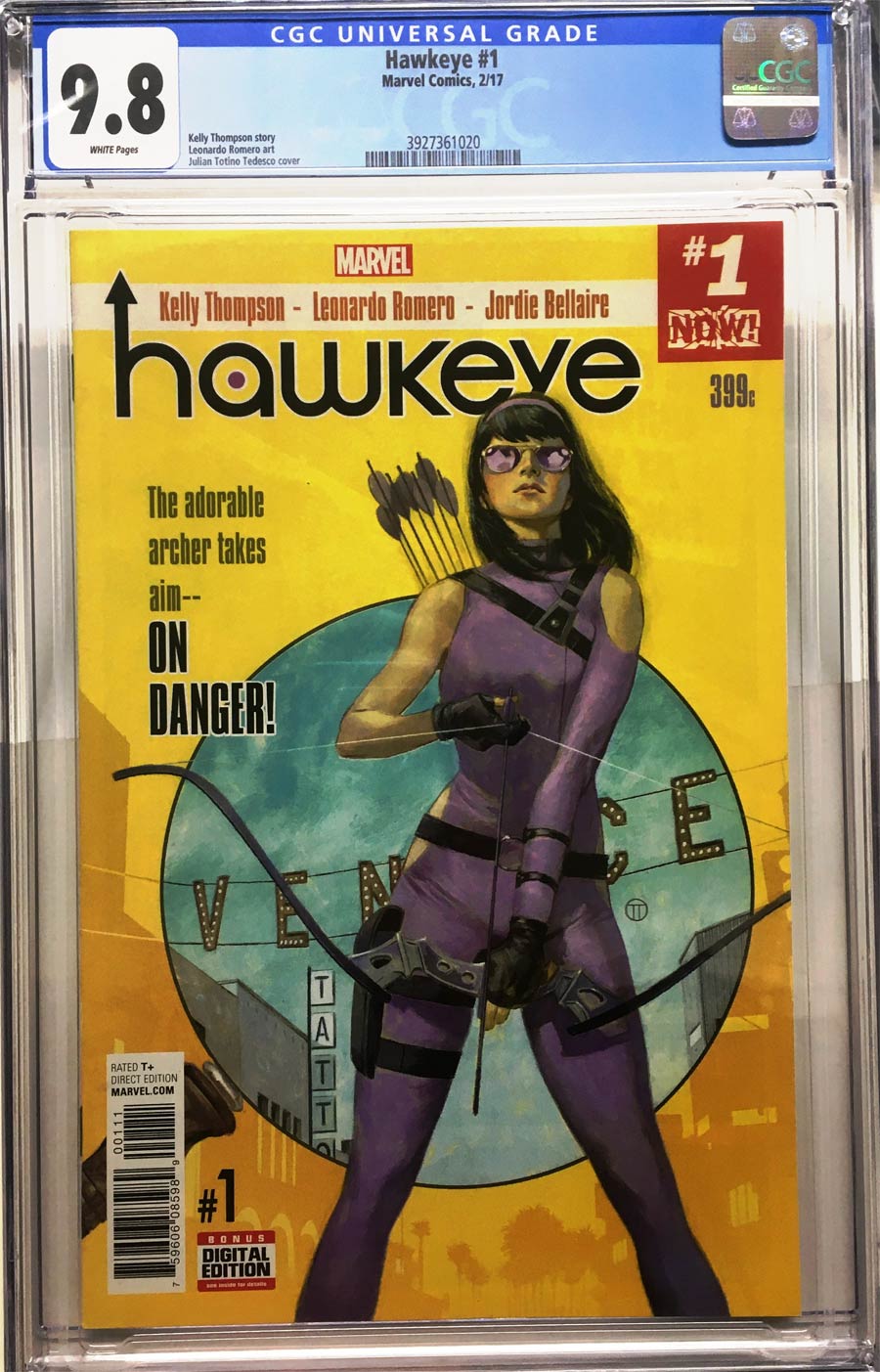 Hawkeye Vol 5 #1 Cover H Regular Julian Totino Tedesco Cover (Marvel Now Tie-In) CGC 9.8