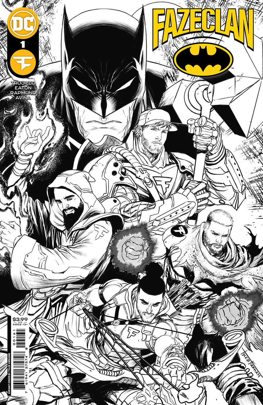 Batman Faze Clan #1 (One Shot) Cover F Incentive Tyler Kirkham Black & White Cover