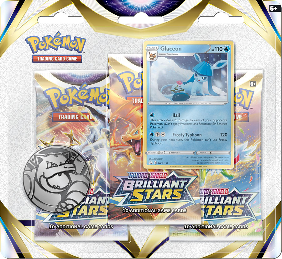 Pokemon Sword & Shield Brilliant Stars 3-Pack Blister