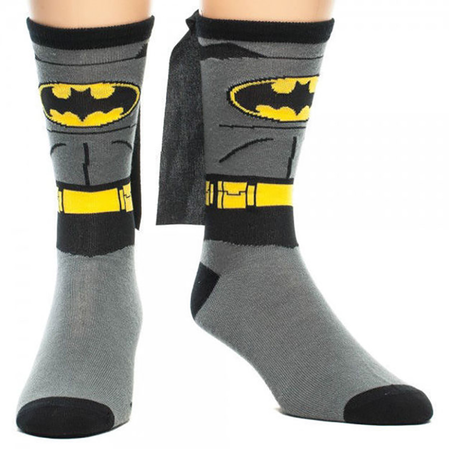 DC Comics Batman Suit Up Crew Sock With Cape