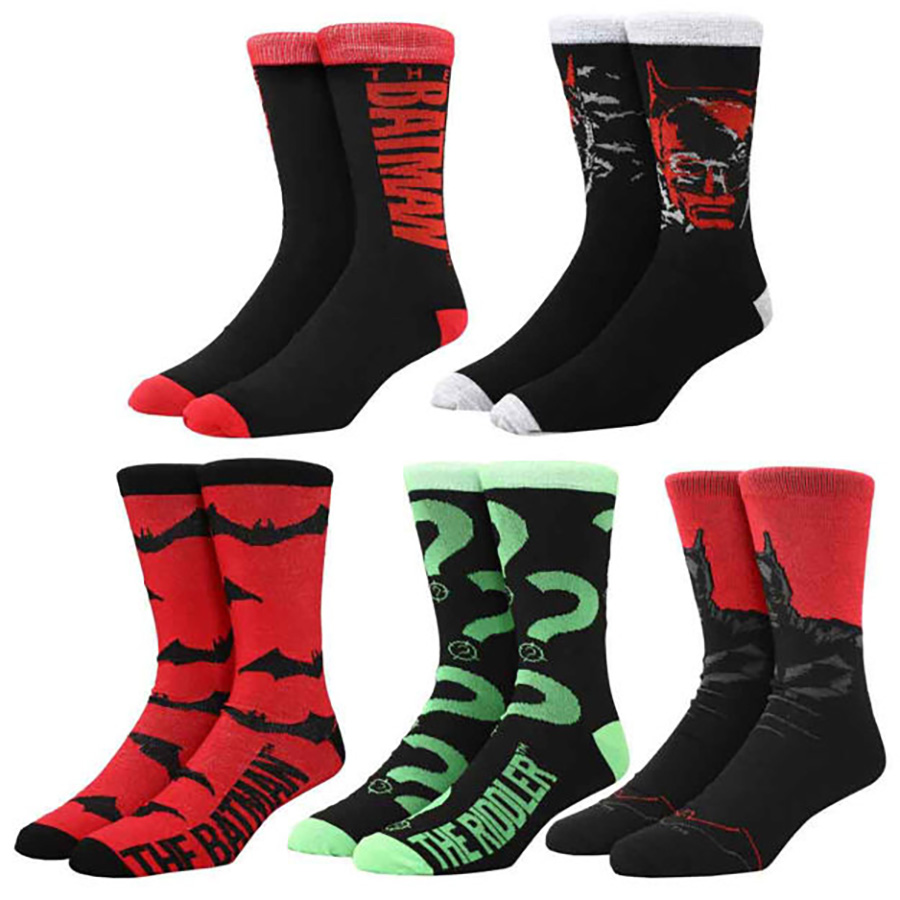 DC Comics The Batman Movie 5 Pair Crew Socks