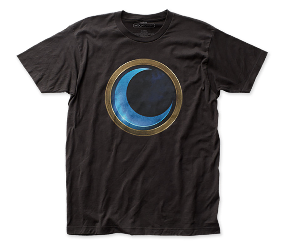 Moon Knight TV Logo Blue Fitted Jersey Black T-Shirt Large