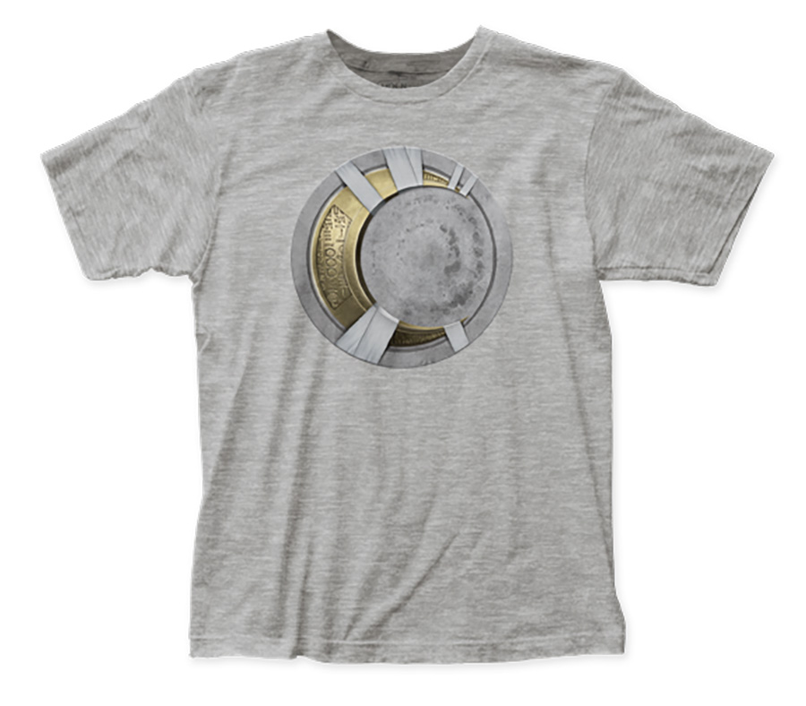 Moon Knight TV Logo Gold Fitted Jersey Heather Grey T-Shirt Large