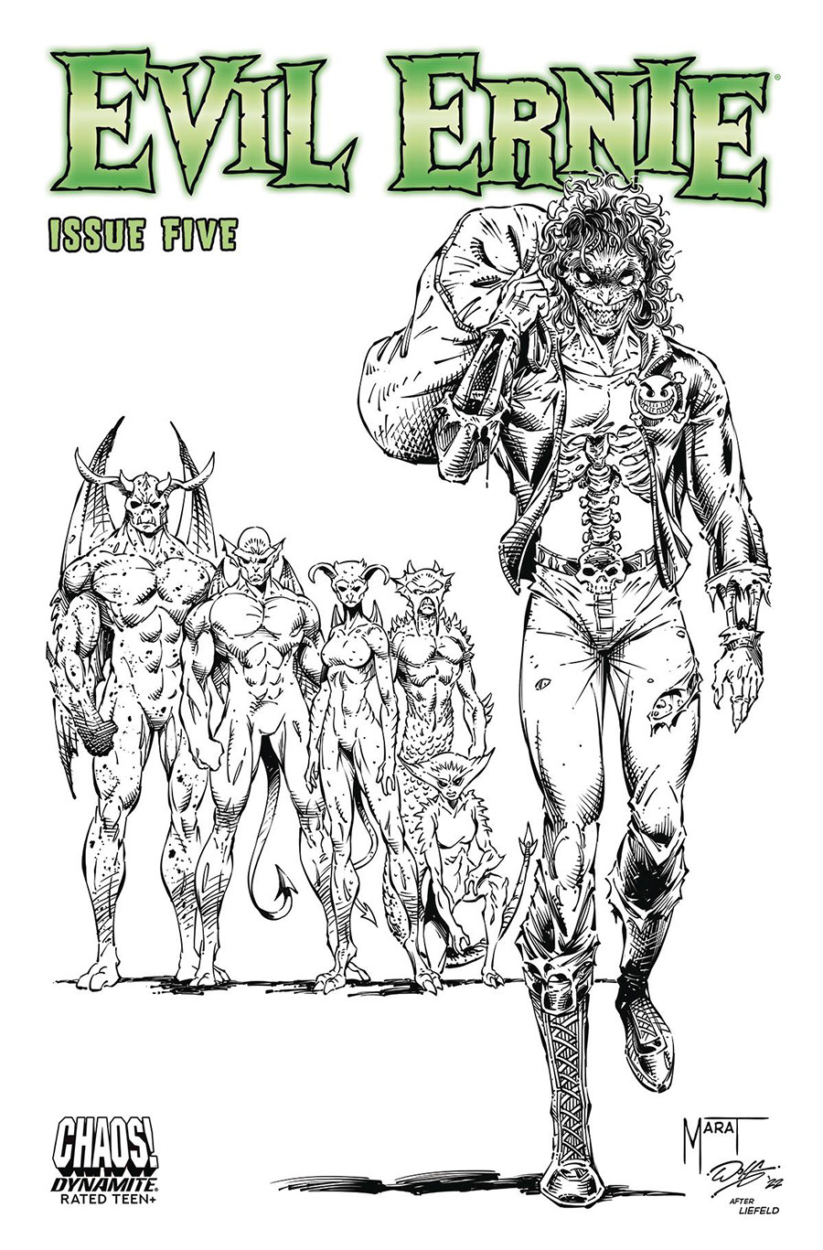 Evil Ernie Vol 5 #5 Cover I Incentive Marat Mychaels Rob Liefeld Homage Black & White Cover