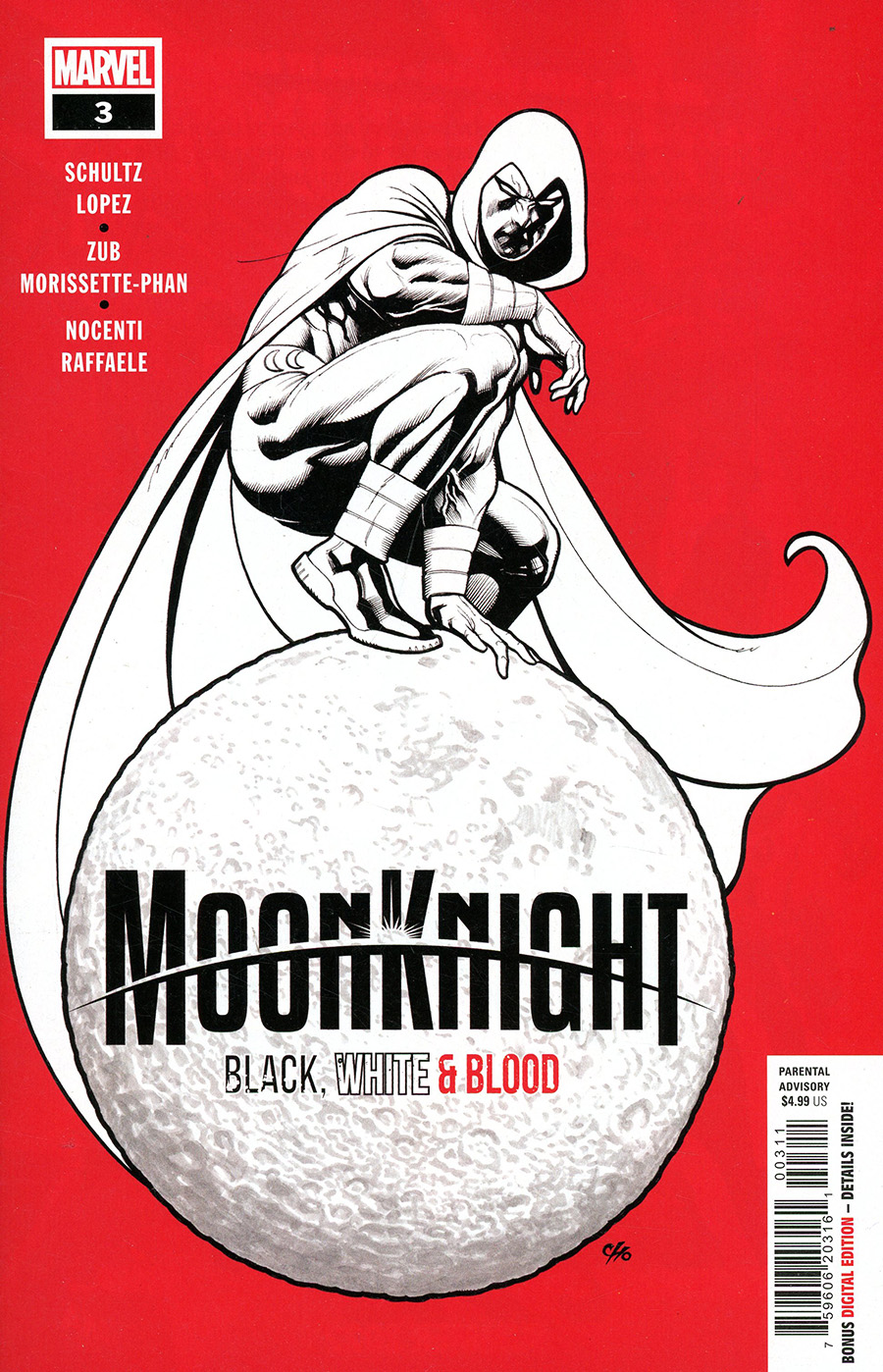 Moon Knight Black White & Blood #3 Cover A Regular Frank Cho Cover