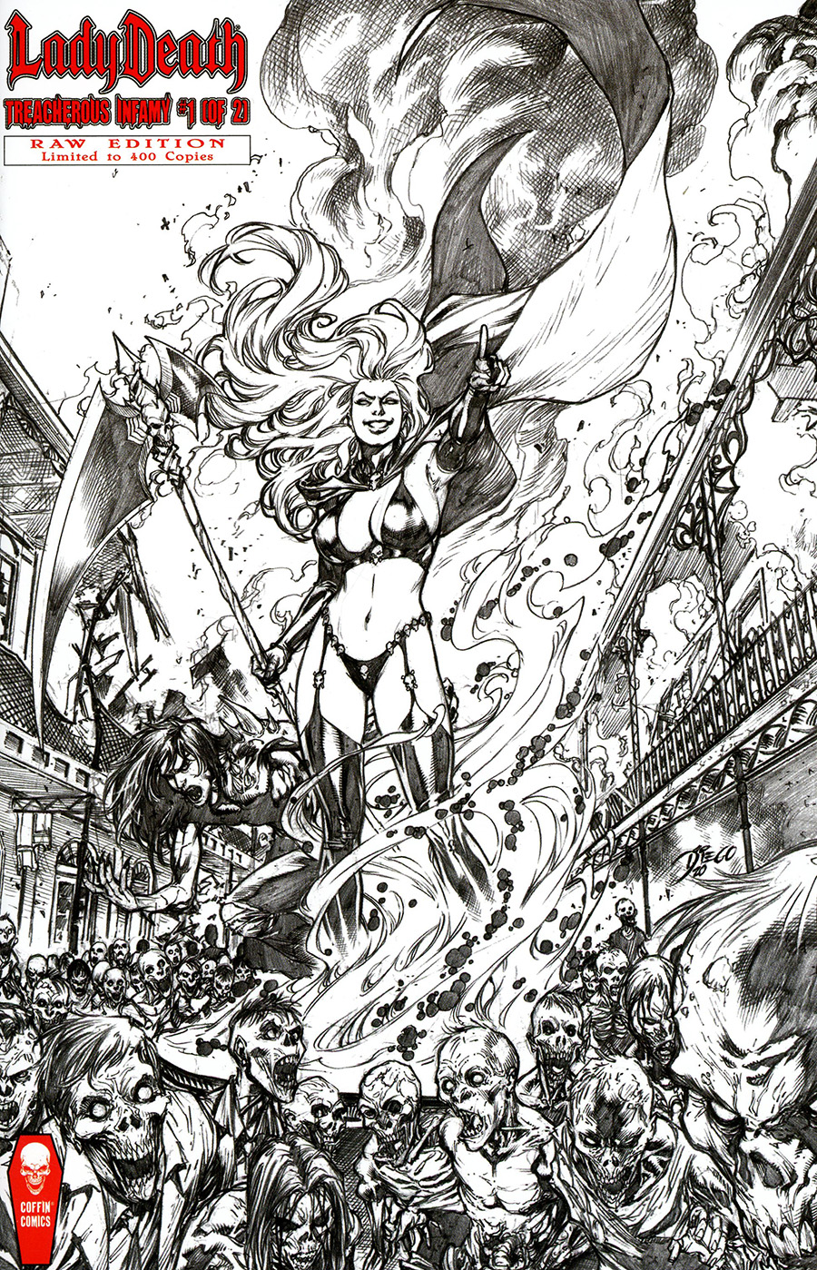 Lady Death Treacherous Infamy #1 Cover F Raw Edition