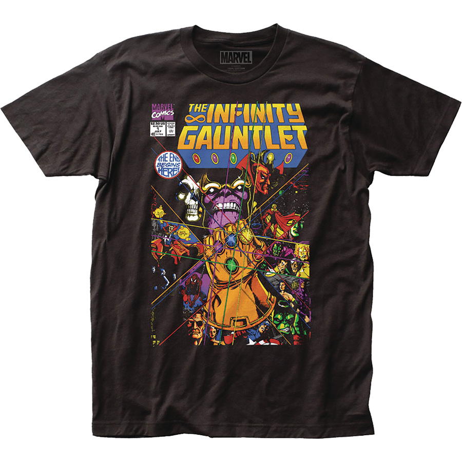 Marvel Thanos Infinity Gauntlet Black T-Shirt Large