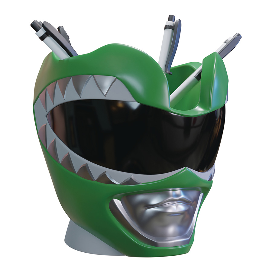 Power Rangers Green Ranger Helmet Polystone Pen Holder