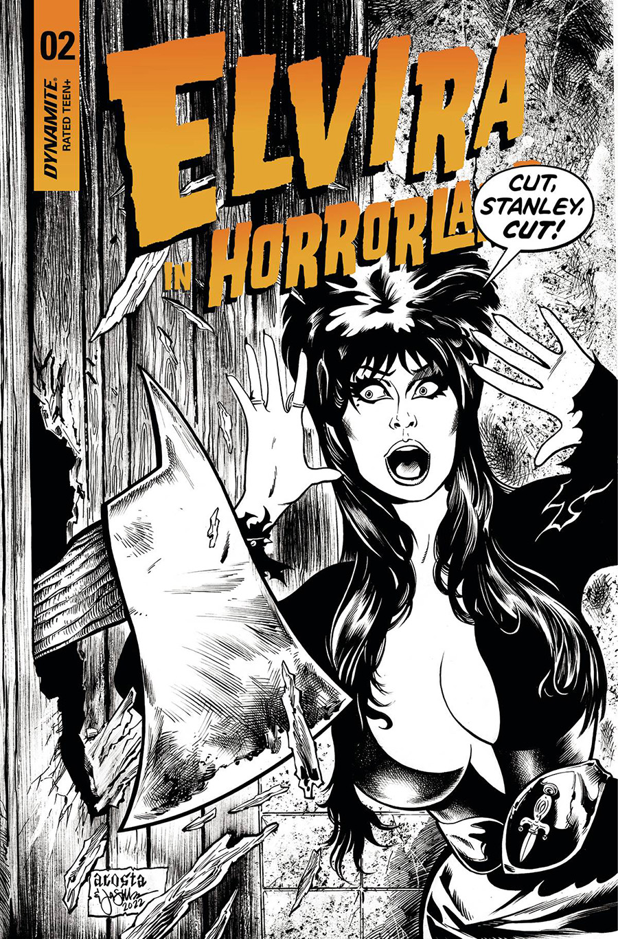 Elvira In Horrorland #2 Cover E Incentive Dave Acosta Black & White Cover