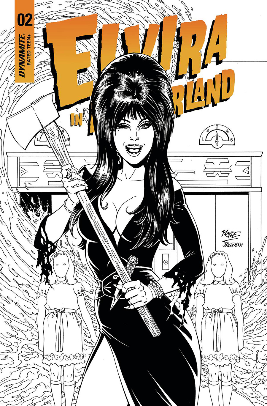 Elvira In Horrorland #2 Cover F Incentive John Royle Black & White Cover
