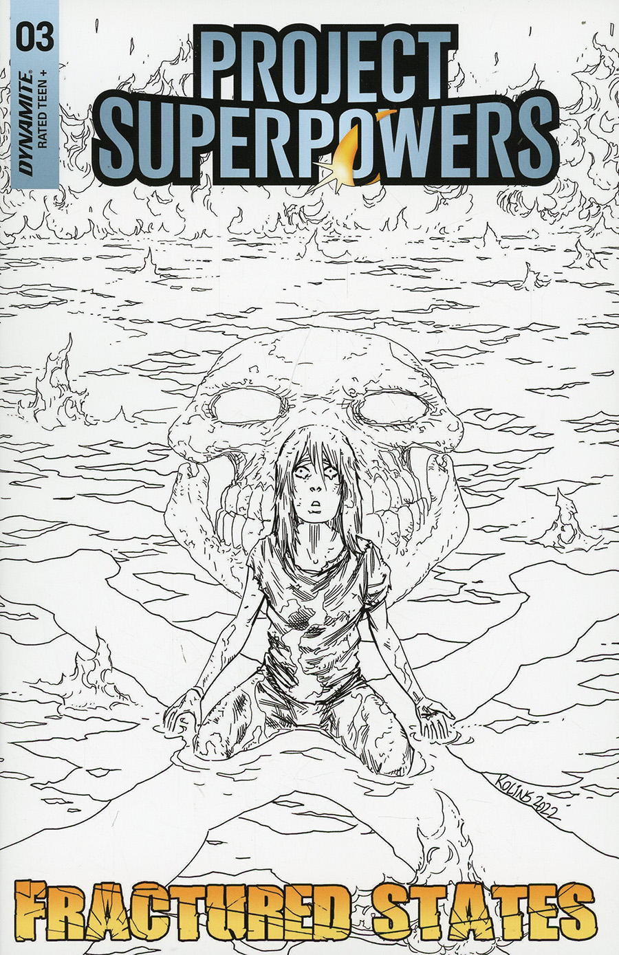 Project Superpowers Fractured States #3 Cover G Incentive Scott Kolins Black & White Cover