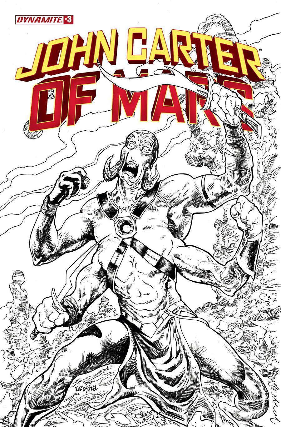 John Carter Of Mars #3 Cover G Incentive Dave Acosta Black & White Cover