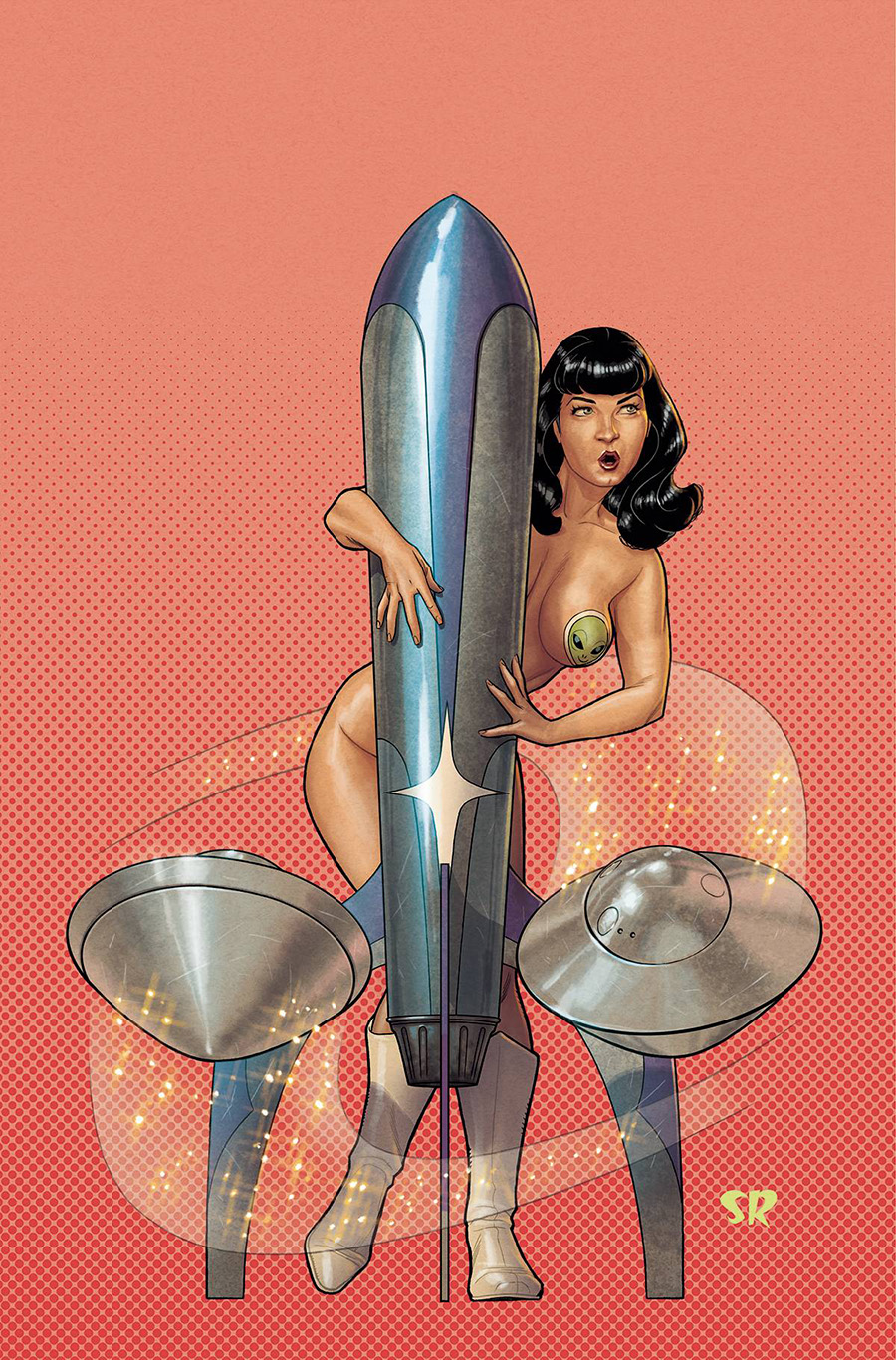 Bettie Page Alien Agenda #4 Cover I Incentive Stephane Roux Virgin Cover