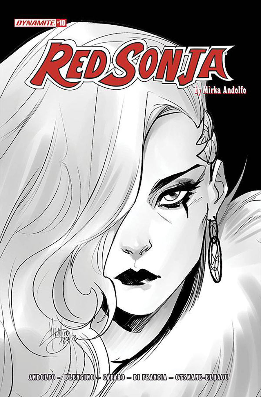 Red Sonja Vol 9 #10 Cover F Incentive Mirka Andolfo Black & White Cover