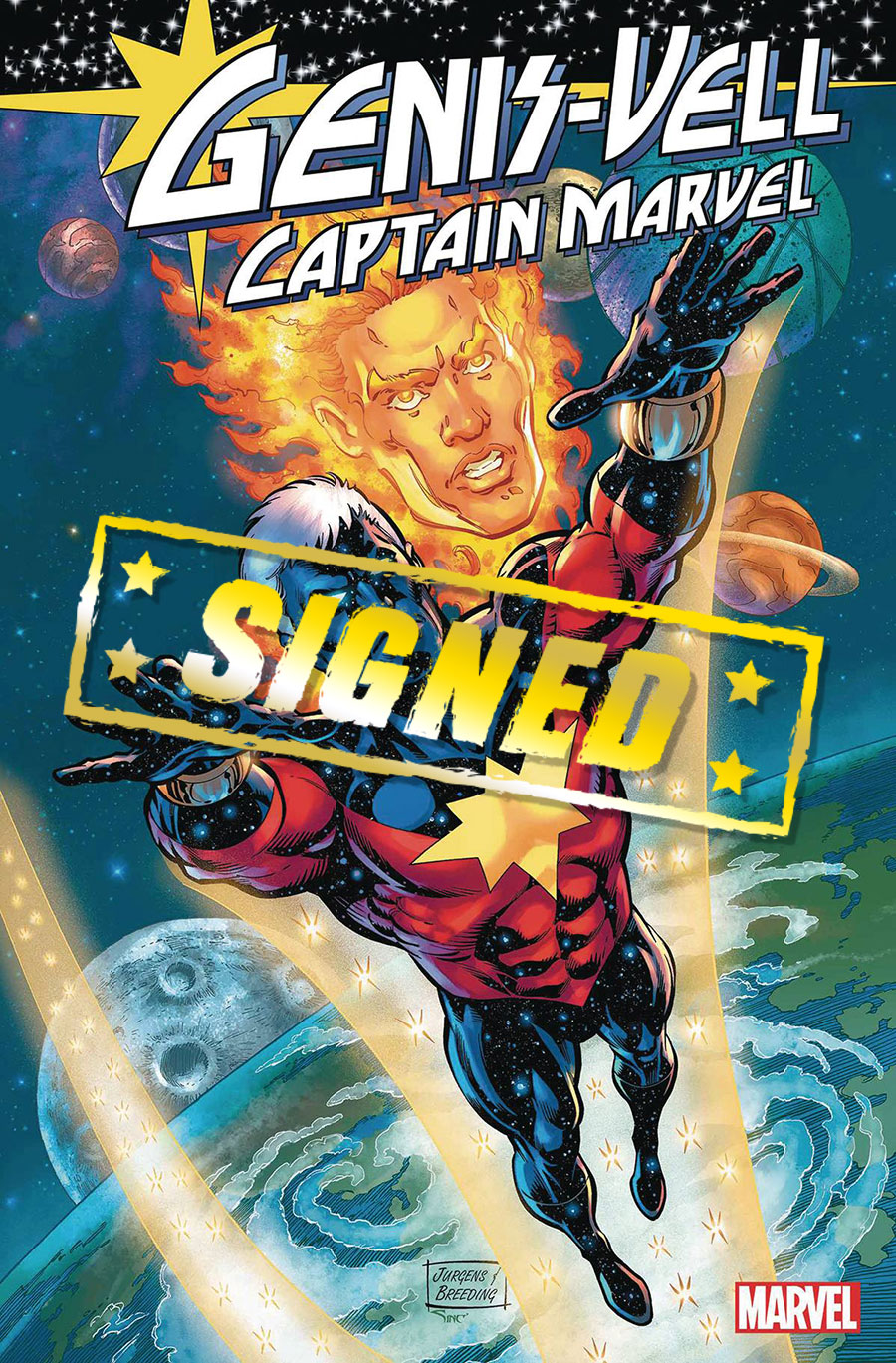 Genis-Vell Captain Marvel #1 Cover I DF Dan Jurgens Variant Cover Signed By Dan Jurgens