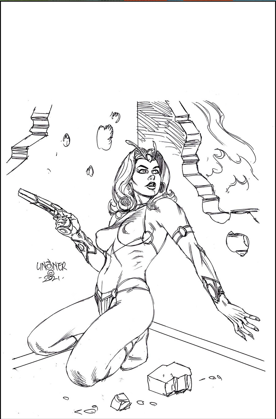 John Carter Of Mars #1 Cover V Incentive Joseph Michael Linsner Black & White Virgin Cover