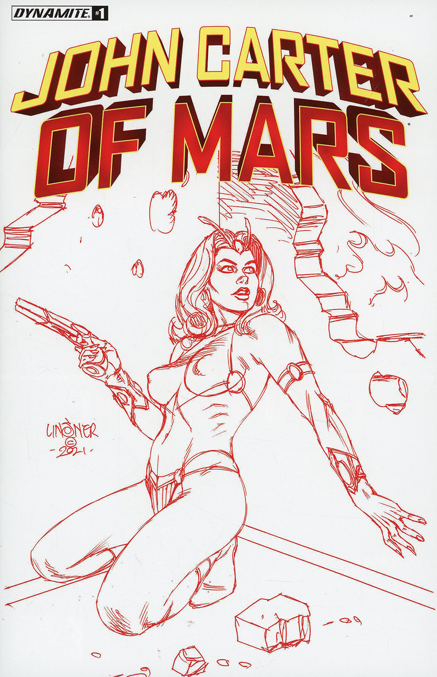 John Carter Of Mars #1 Cover W Incentive Joseph Michael Linsner Martian Red Cover