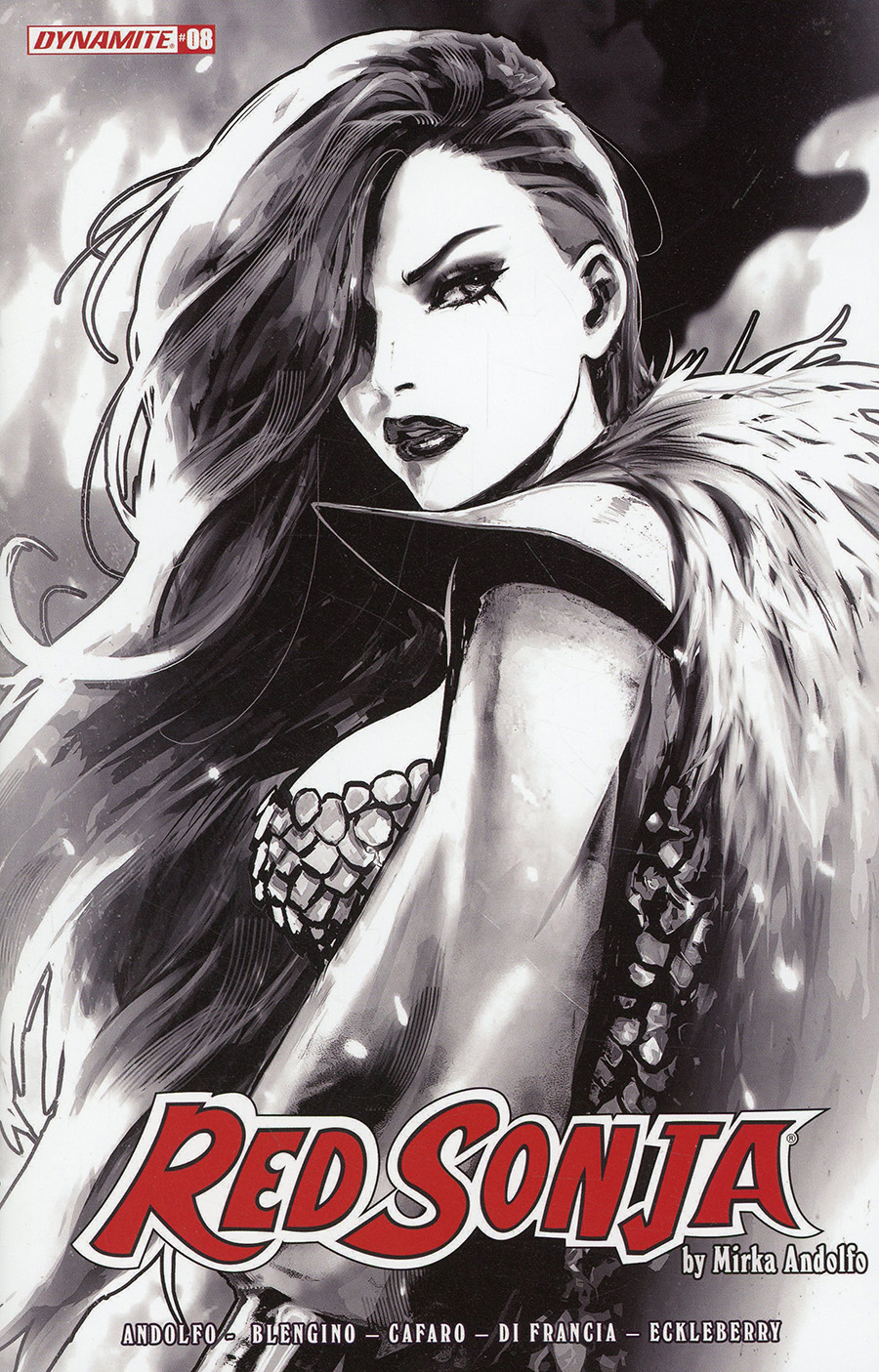 Red Sonja Vol 9 #8 Cover P Incentive Sozomaika Black & White Cover