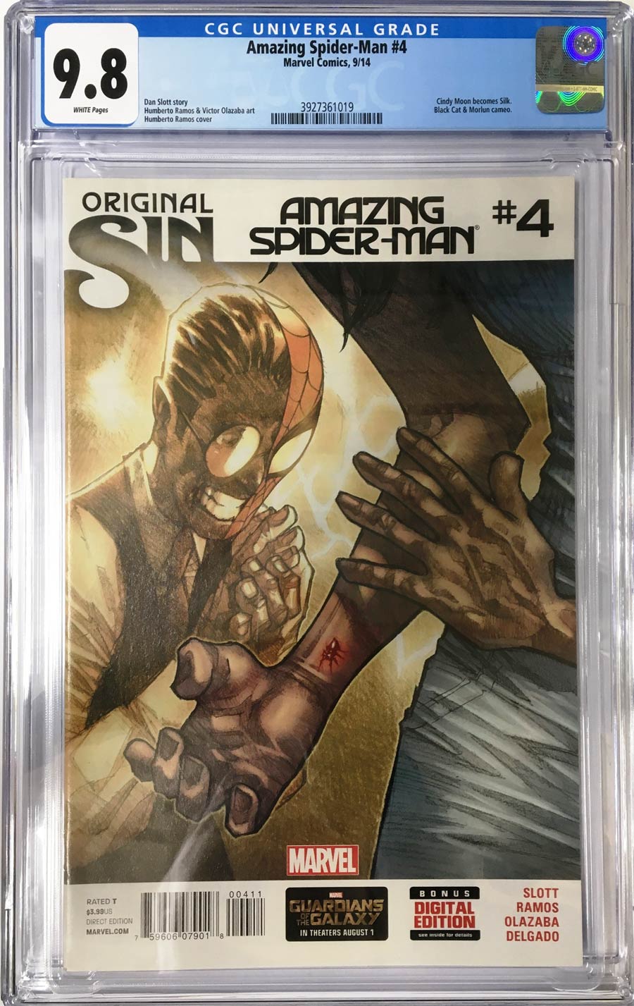 Amazing Spider-Man Vol 3 #4 Cover G 1st Ptg Regular Humberto Ramos Cover (Original Sin Tie-In) CGC 9.8