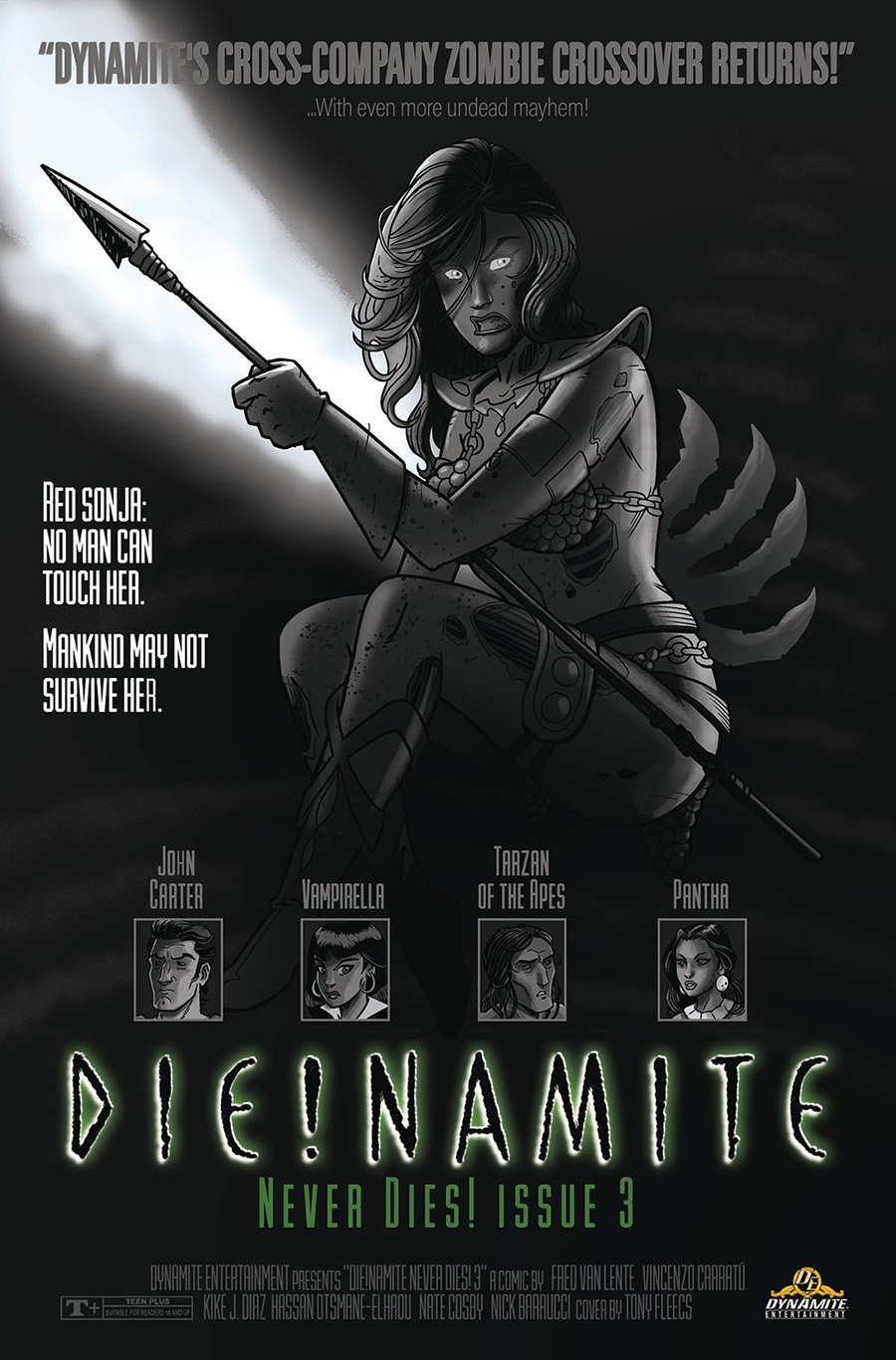 DieNamite Never Dies #3 Cover P Incentive Tony Fleecs Black & White Cover