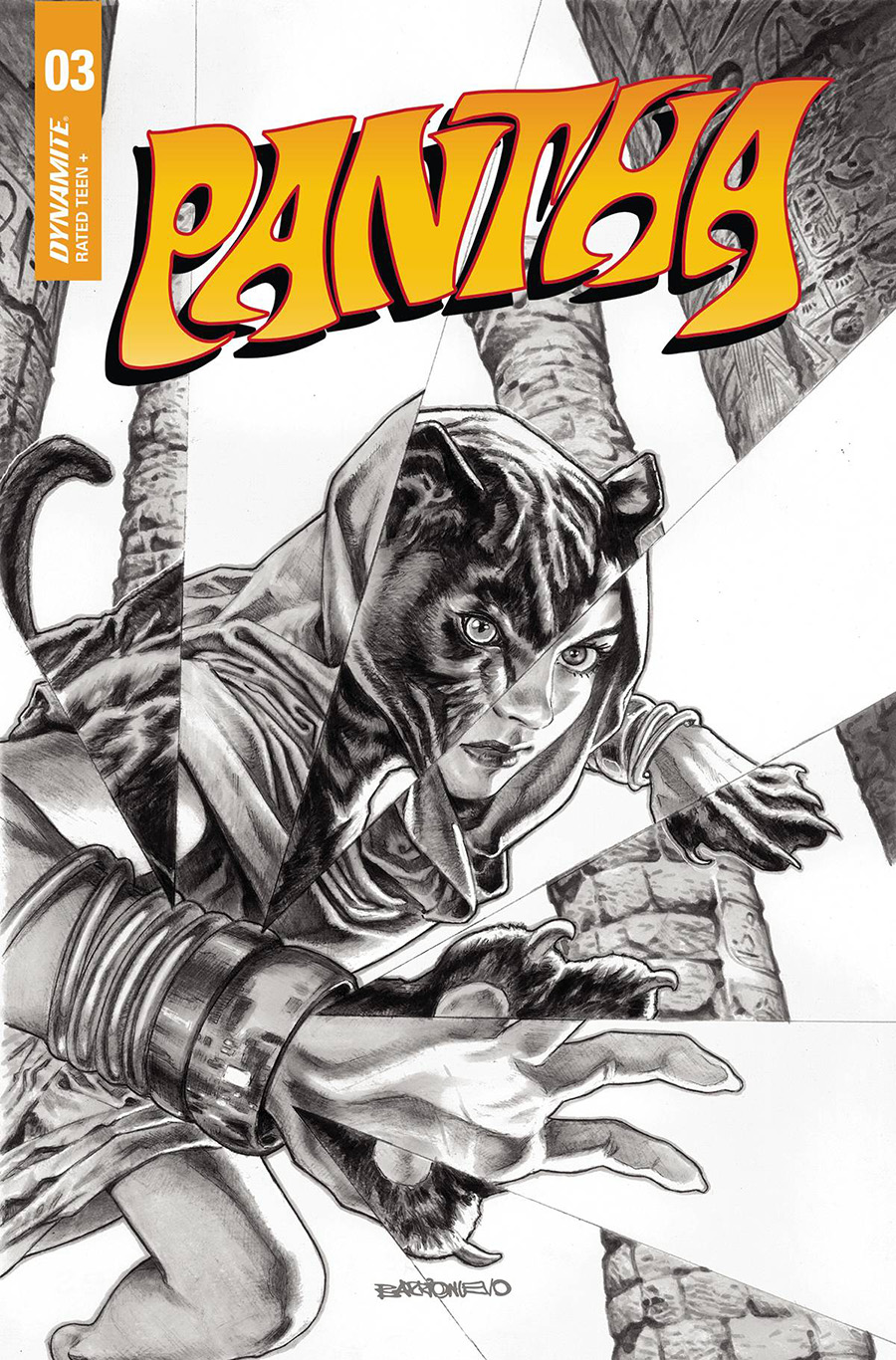 Pantha Vol 3 #3 Cover N Incentive Al Barrionuevo Black & White Cover