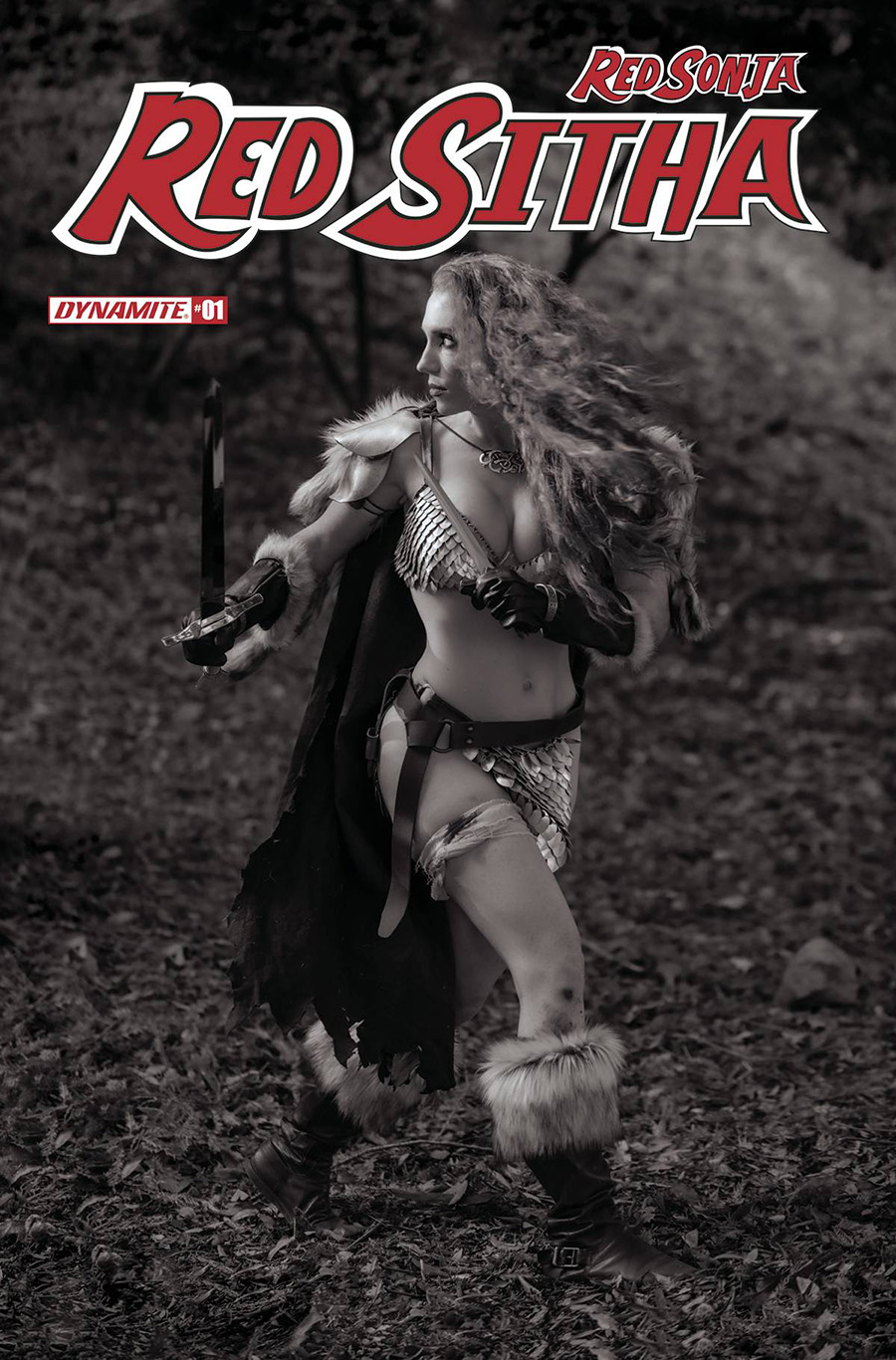 Red Sonja Red Sitha #1 Cover Q Incentive Gracie The Cosplay Lass Cosplay Photo Black & White Cover