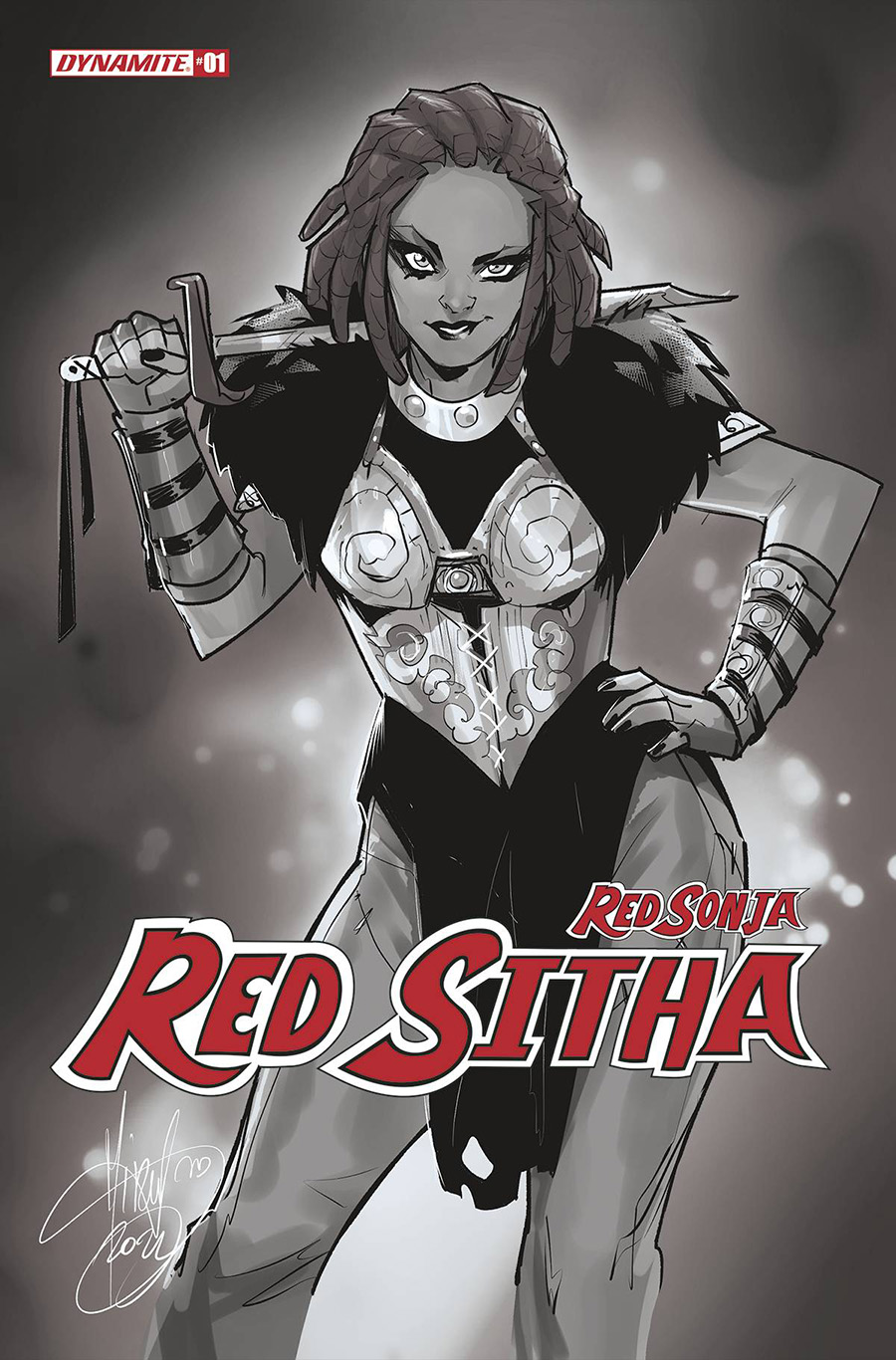 Red Sonja Red Sitha #1 Cover R Incentive Mirka Andolfo Black & White Cover