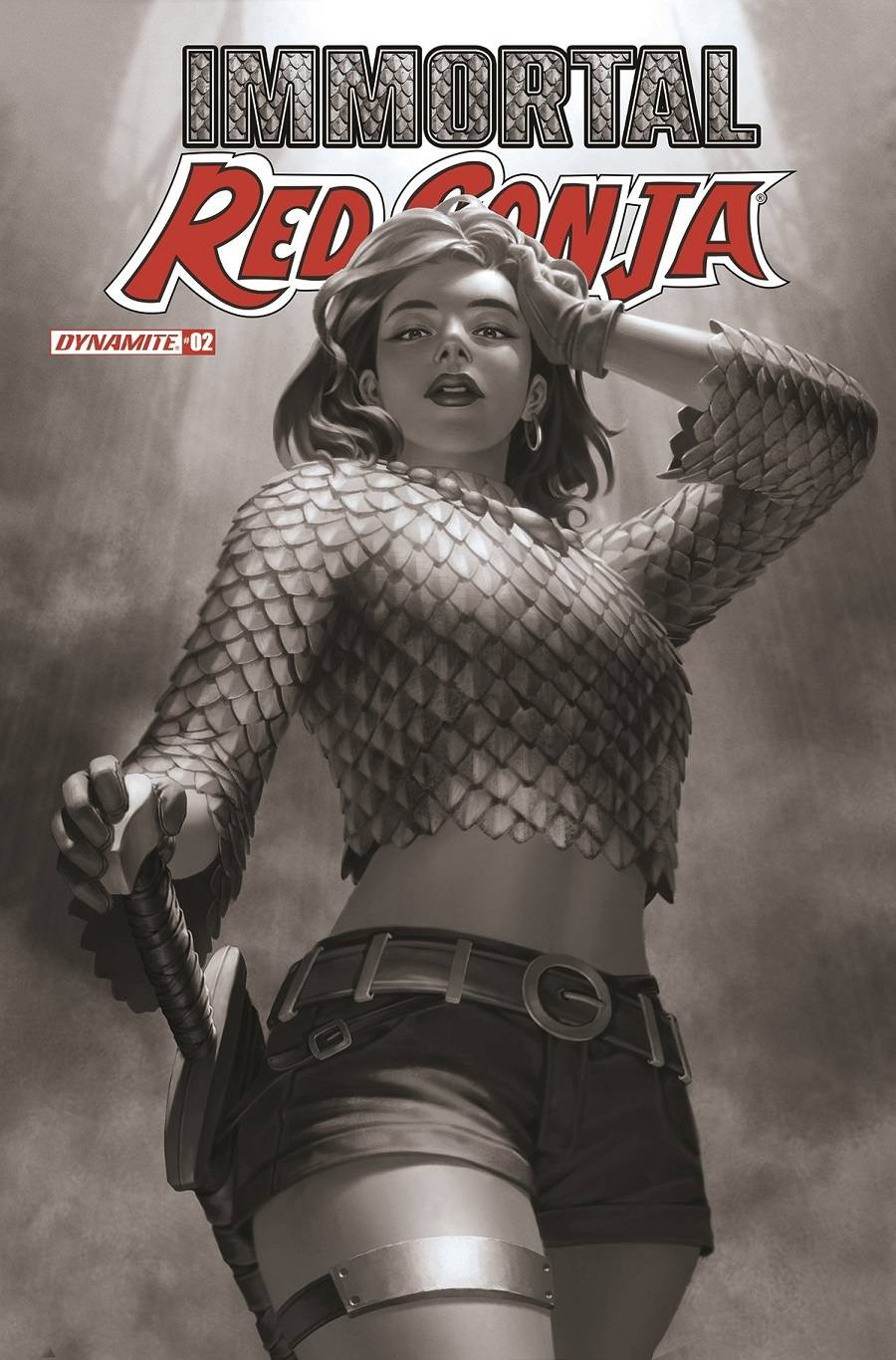 Immortal Red Sonja #2 Cover O Incentive Junggeun Yoon Black & White Cover